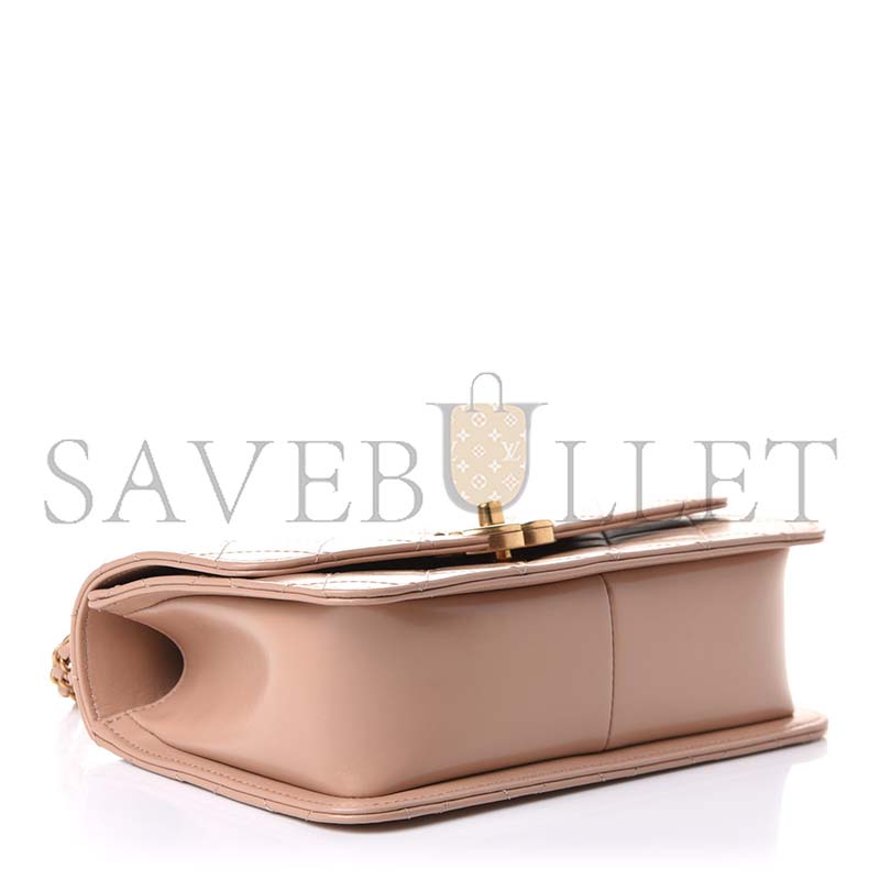 CHANEL CALFSKIN QUILTED PERFECT FIT FLAP BEIGE  (22*14*8cm)